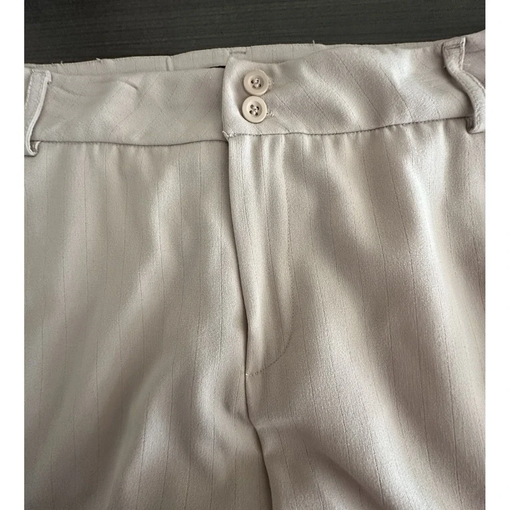 Rampage Tan Pinstripe Wide Leg Pants Size 9 Y2K Vintage Academia 30x33‎
